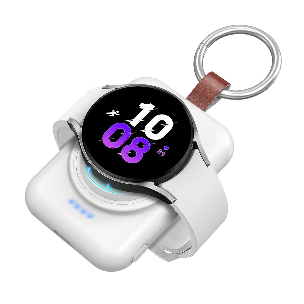 1800mAh Wireless Portable Charger - Keychain Power Bank for Samsung Galaxy Watch 3/4/5/6, Watch 5 Pro & Galaxy Watch Active 1/2