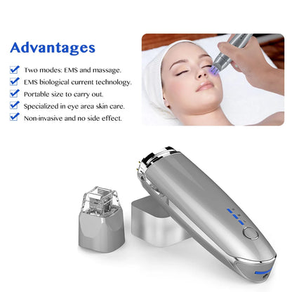 Portable 2 in 1 EMS Eye & Face Vibration Massager - Dark Circle Remover & Anti-Aging Eye Wrinkle Beauty Care Tool