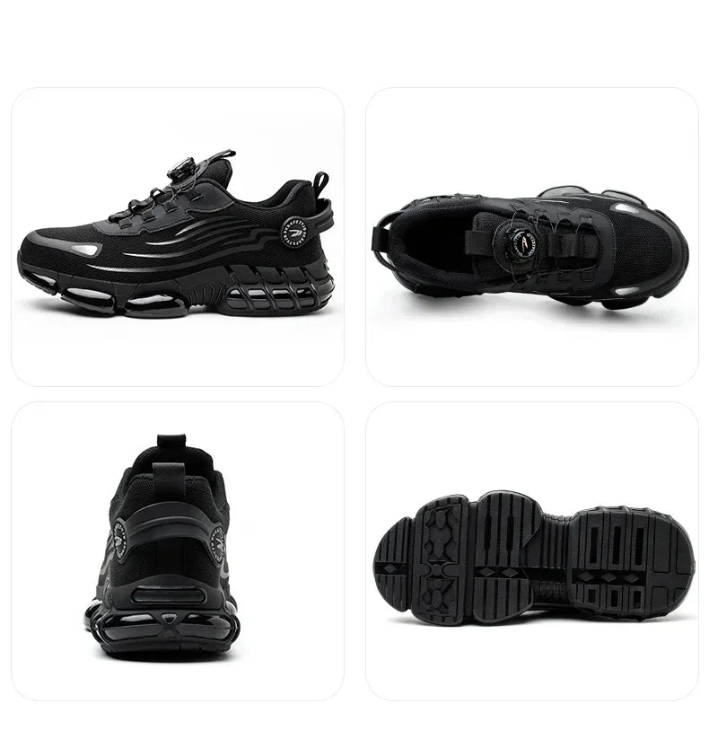 Rotating Button Safety Shoes for Men – Anti-Smash, Anti-Puncture Work & Security Protective Boots, Fashion Sport Design
