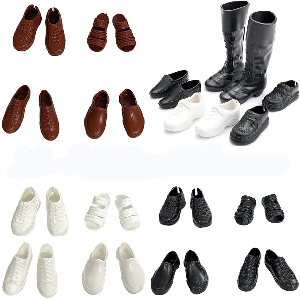 NK Mix 12" Fashion Doll Shoes & Clothes — Casual Leather Sneakers, Boots & Slippers for Boy & Princess Dolls