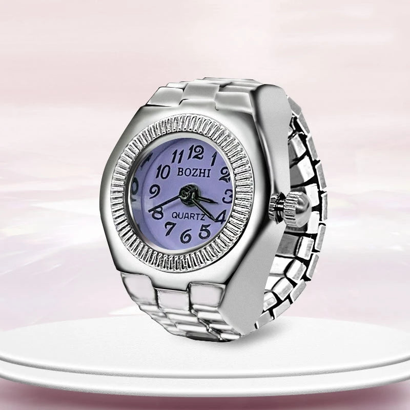 Creative Ring Watch - Alloy Finger Ring with Circular Dial for Men & Women