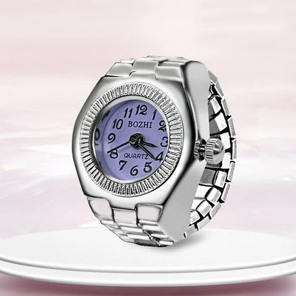 Creative Ring Watch - Alloy Finger Ring with Circular Dial for Men & Women