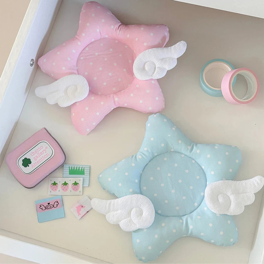 Cute Polka Dot Insulated Coaster - Thick Star Wings Cotton Cup Mat with Non-Slip Design for Home Decor