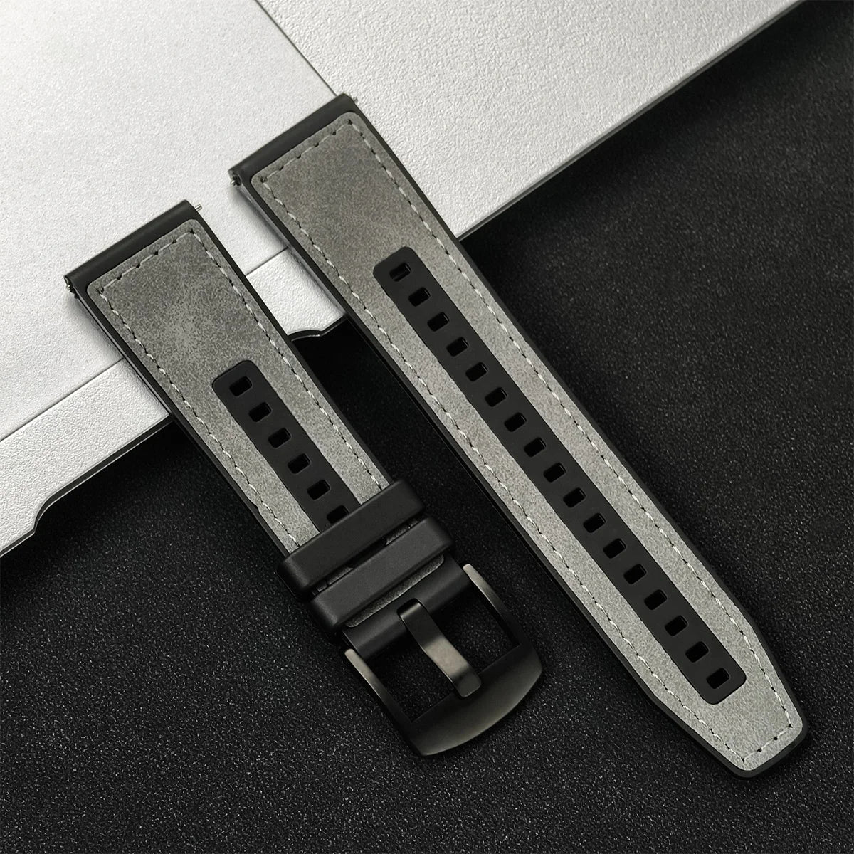 Leather Watch Strap 20mm/22mm - Vintage Replacement Band for Samsung Galaxy Watch 7/6/5/4 and Xiaomi Redmi Watch 3 Lite/Active
