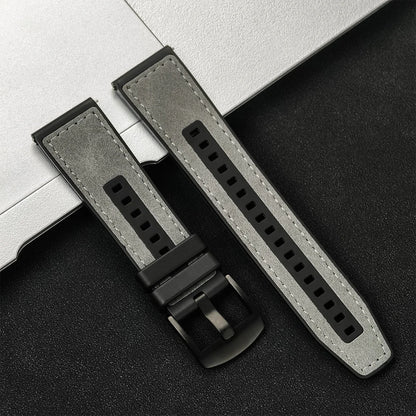 Leather Watch Strap 20mm/22mm - Vintage Replacement Band for Samsung Galaxy Watch 7/6/5/4 and Xiaomi Redmi Watch 3 Lite/Active
