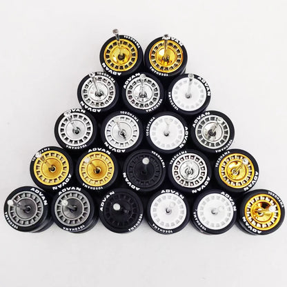 1:64 Alloy Car Wheels & Rubber Tires Set - Replacement Axles for Hot Wheels, Matchbox & Model Cars
