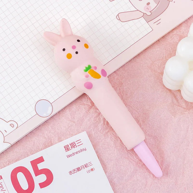 Cute Kawaii Slow-Rebound Gel Pen – Soft Sponge Stress Relief Pen for School, Office, and Creative Stationery