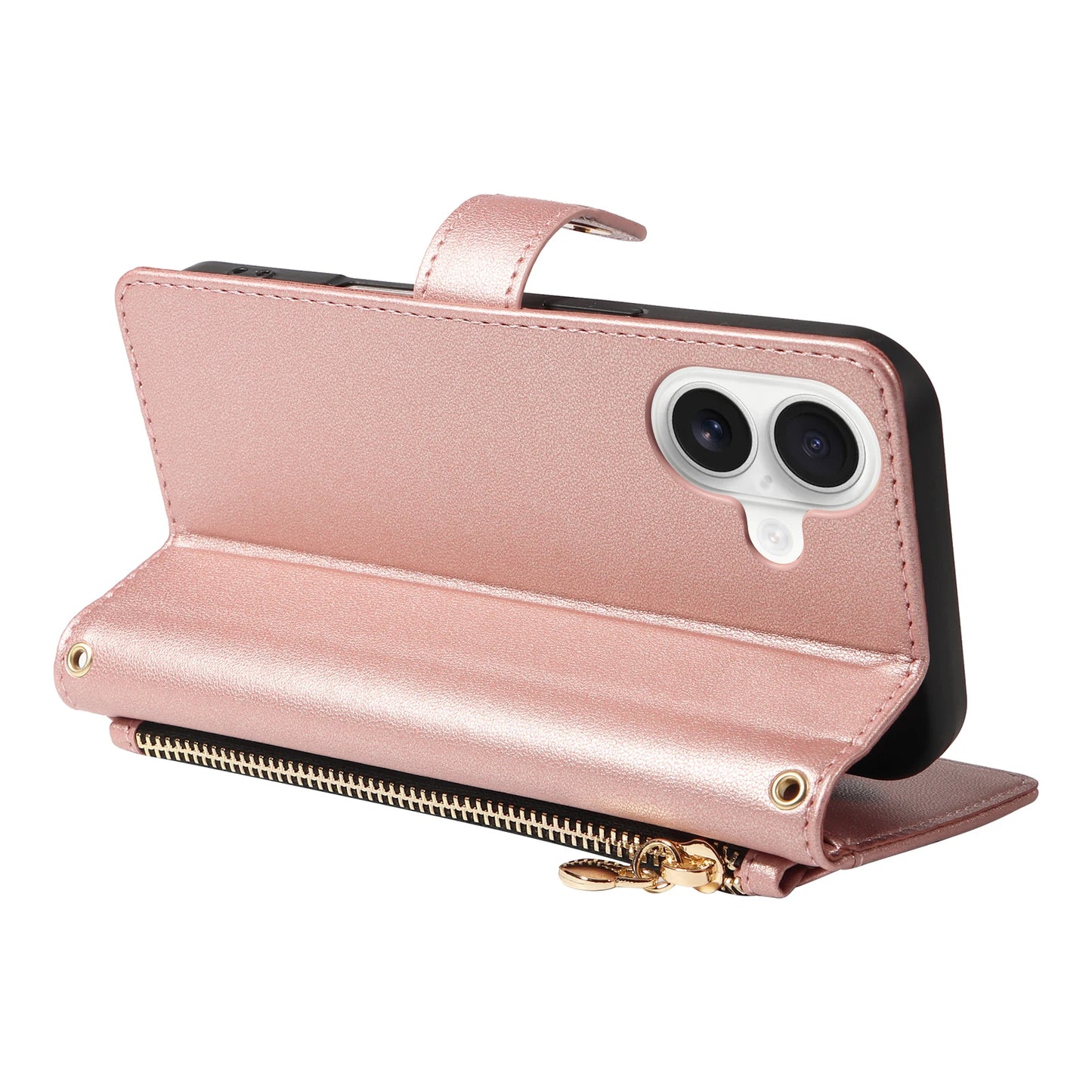 Crossbody Leather Wallet Case for iPhone – Zipper Card Slot Bag with Rhombus Design for iPhone 16/16 Pro Max/15/14/13/12/11/SE 2022