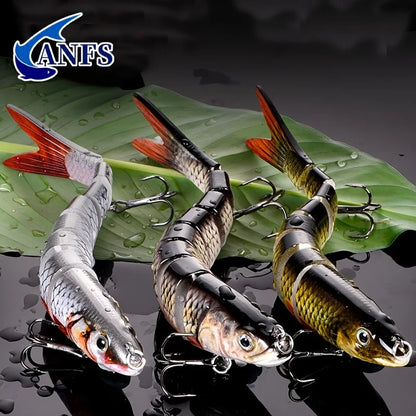 Multi Jointed Swimbait Fishing Lures - Slow Sinking Bionic Artificial Bait for Freshwater and Saltwater Bass Trout Fishing
