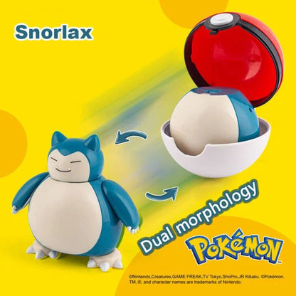 New Pokémon Action Figures – Pikachu, Charizard & Greninja Pocket Monster Poké Ball Deformation Toys for Kids Birthday Gifts