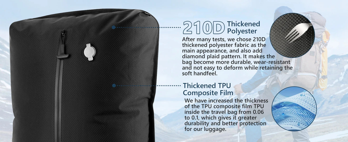 Vacuum Compression Travel Bag | Waterproof & Dustproof Clothing Storage Air Bag