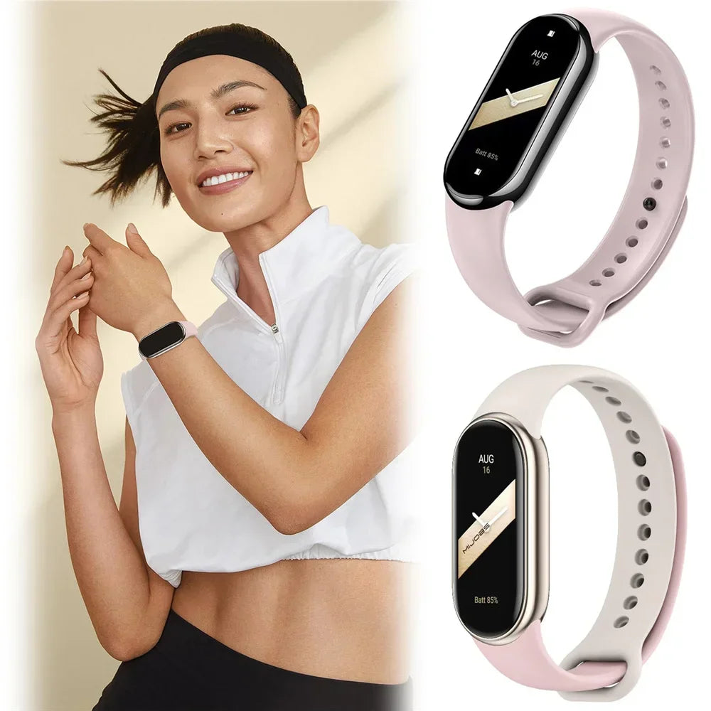 Waterproof Silicone Sport Strap for Xiaomi Mi Band 9/8/NFC – Replacement Smart Bracelet Accessory