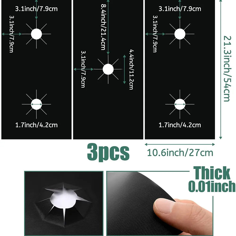 1 Set Gas Stove Pad and Protective Cover - 5-Hole Kitchen Cleaning and Anti-Dirty Non-Stick Reusable Stovetop Protector Pads