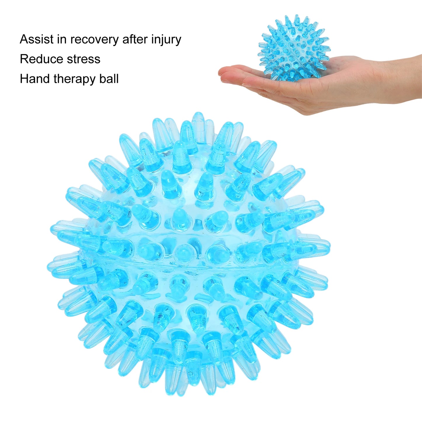 Spiky Hollow Massage Ball – Soft Transparent Stress Relief & Hand Wrist Strength Recovery Exercise Ball