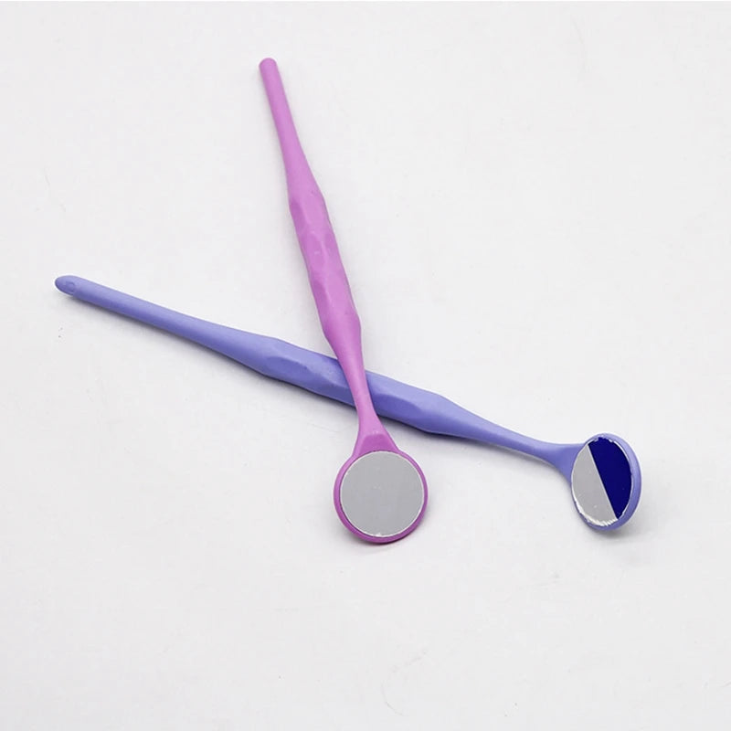 AG 10pcs/Box Dental Mouth Mirrors – Double-Sided Autoclavable Exam Reflectors with Handle for Oral Care & Tooth Whitening