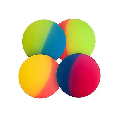 Elastic Rainbow Jump Ball – Two-Color Matte Rubber Fun Ball for Egg Twisting Machine Toy