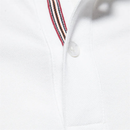 AIOPESON Men's Cotton Polo Shirt - Short Sleeve Solid Color Summer Casual Polo Top