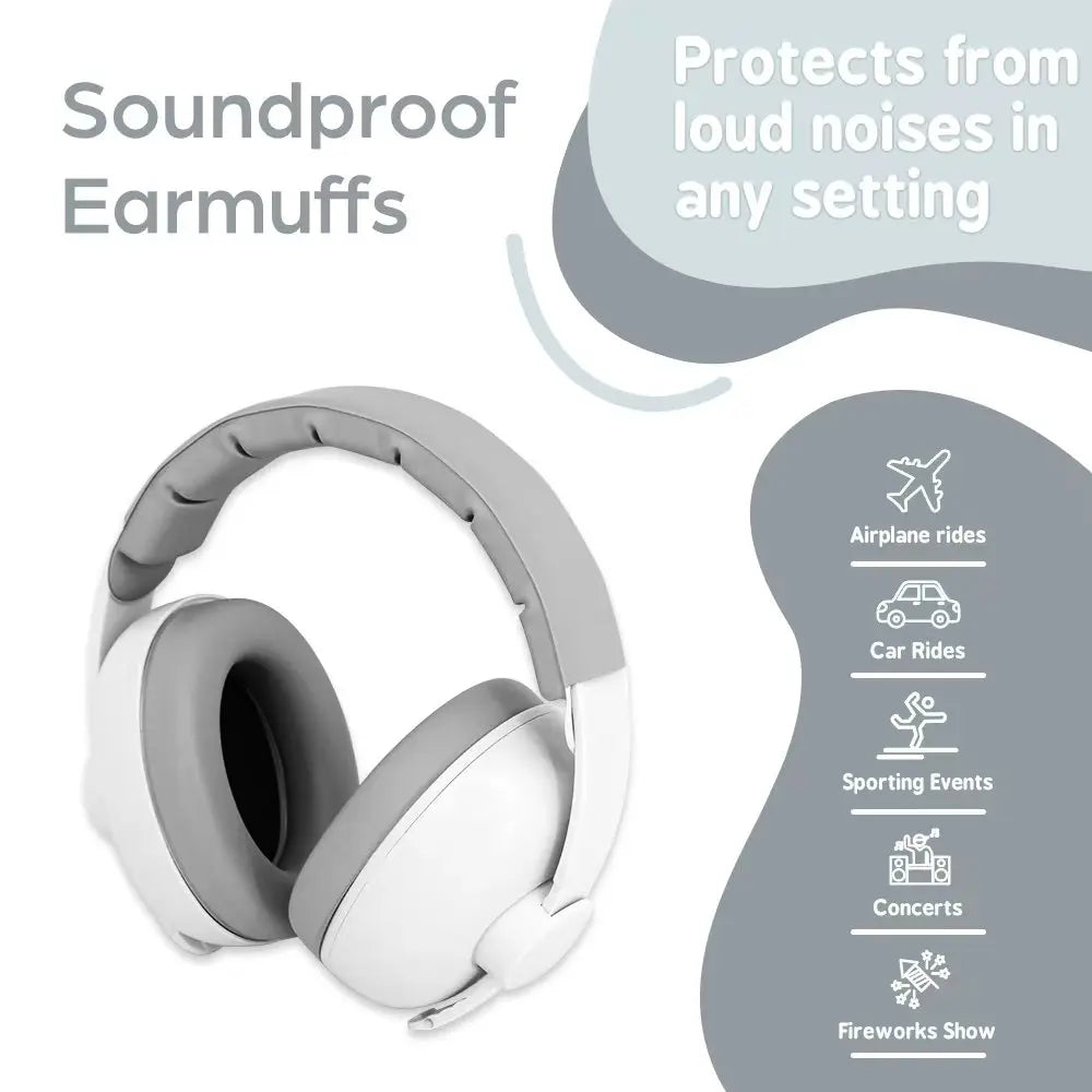 Baby Noise-Reducing Earmuffs – Stretchable Hearing Protection Headphones for Infants and Toddlers for Sleep and Travel