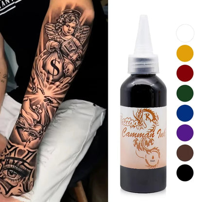 8-Color Airbrush Paint for Temporary Tattoos – 100ml Waterproof Body Art & Semi-Permanent Makeup