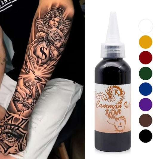 8-Color Airbrush Paint for Temporary Tattoos – 100ml Waterproof Body Art & Semi-Permanent Makeup