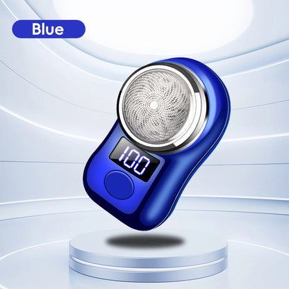 USB Rechargeable Men’s Electric Shaver with LED Display – Portable Waterproof Mini Rotary Razor for Travel and Beard Grooming
