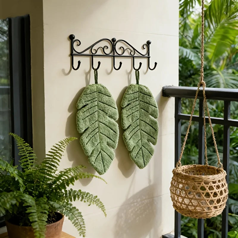 Banana Leaf Hanging Hand Towel - Decorative Kitchen & Bathroom Wipe Cloth