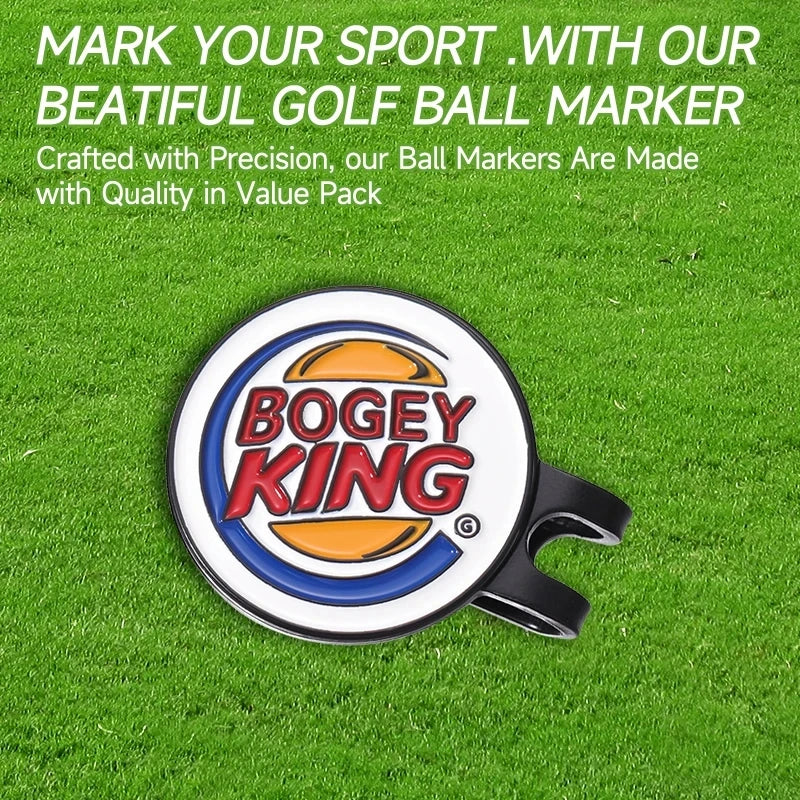 Bogey Ball King Golf Hat Clips – Magnetic Golf Ball Marker, Trendy Cap Clip Jewelry Gift for Golf Lovers