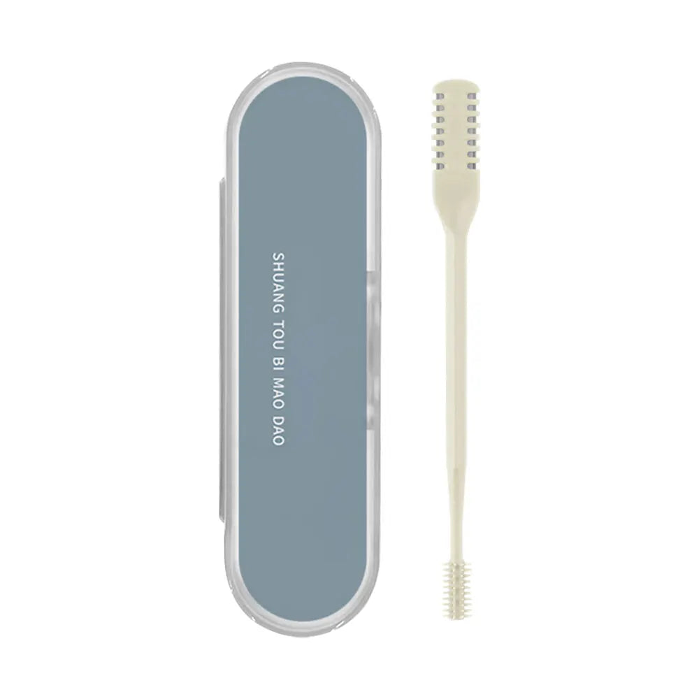 Portable Manual Nose Hair Trimmer - Waterproof Double Head Hair Remover with Storage Box for Men & Women