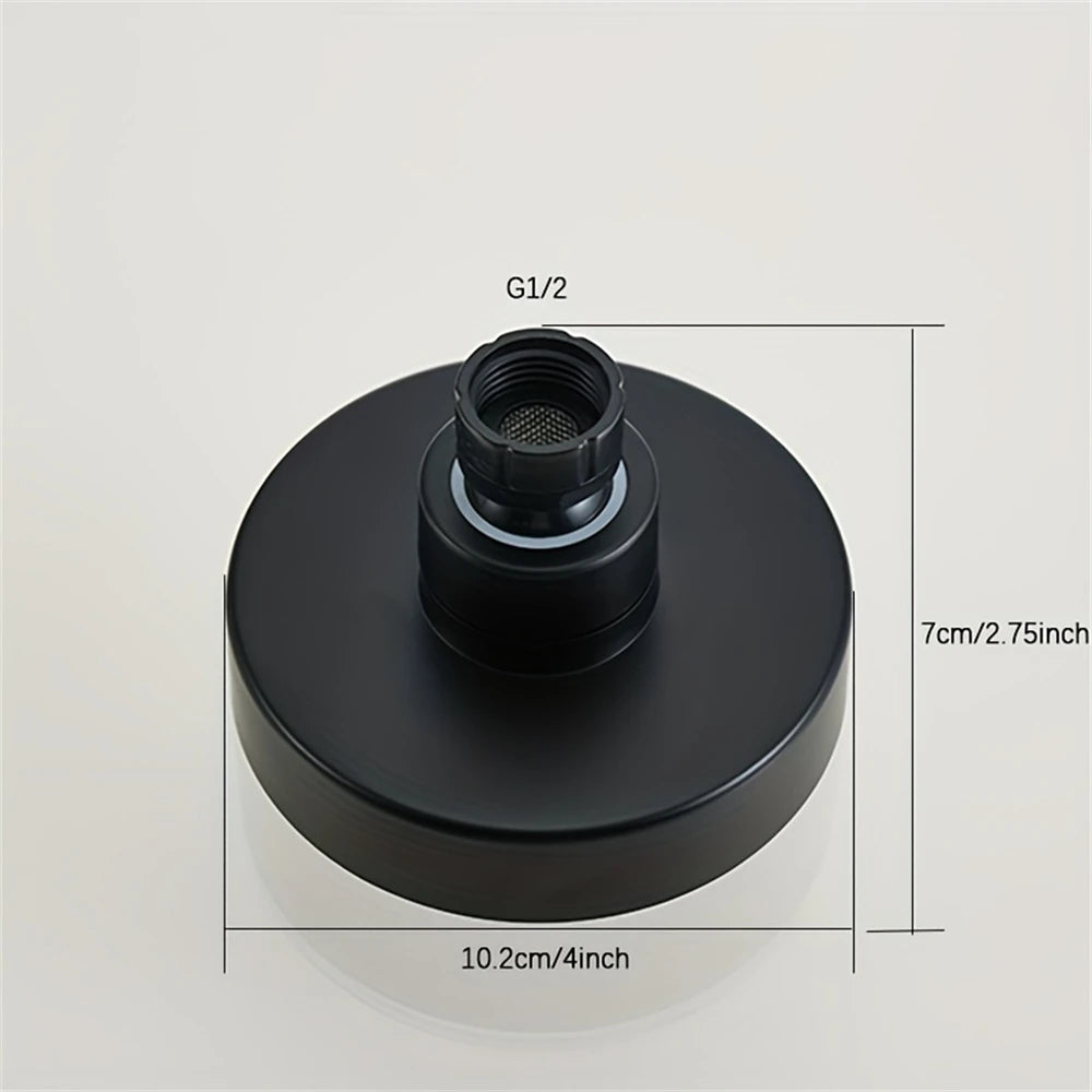 4-Inch Black Bathroom Faucet Replacement Part – Compact Decorative Shower Head Accessory