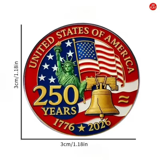 American Flag Lapel Pin - Patriotic Enamel Brooch Badge for Clothing, Gifts, and 250th Anniversary Commemoration