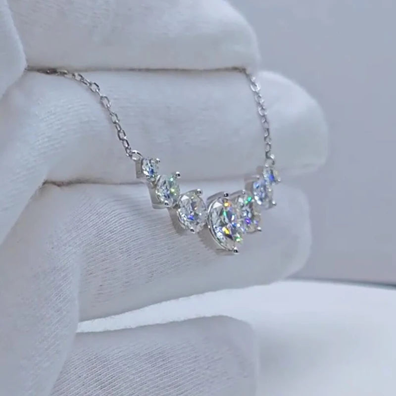 JoyceJelly Moissanite Necklace for Women - GRA Certified, 925 Sterling Silver, 18k White Gold Wedding Jewelry