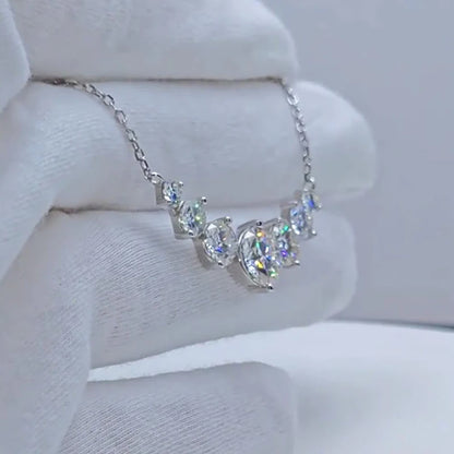 JoyceJelly Moissanite Necklace for Women - GRA Certified, 925 Sterling Silver, 18k White Gold Wedding Jewelry