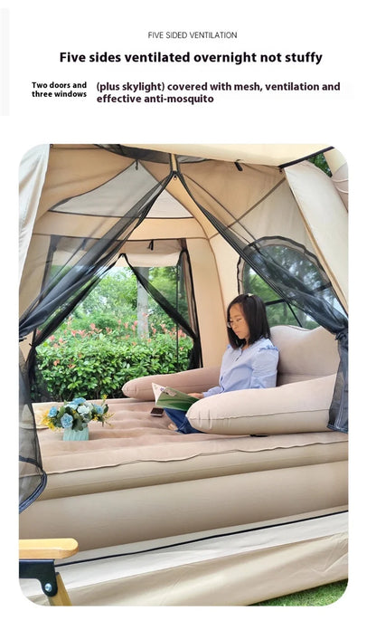 Lohascamping Large Camping Air Tent – Inflatable One-Touch Dome Shelter for 4-5 People, Family Hiking & Outdoor Use