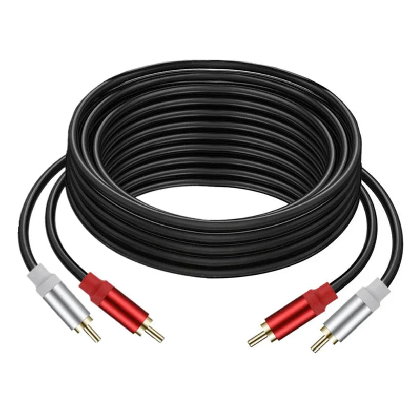Gold Plated RCA Male to Dual RCA Male Audio Video Cable with Metal Shell High Quality Stereo Twin RCA Connector Wire Cord