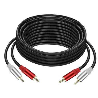 Gold Plated RCA Male to Dual RCA Male Audio Video Cable with Metal Shell High Quality Stereo Twin RCA Connector Wire Cord