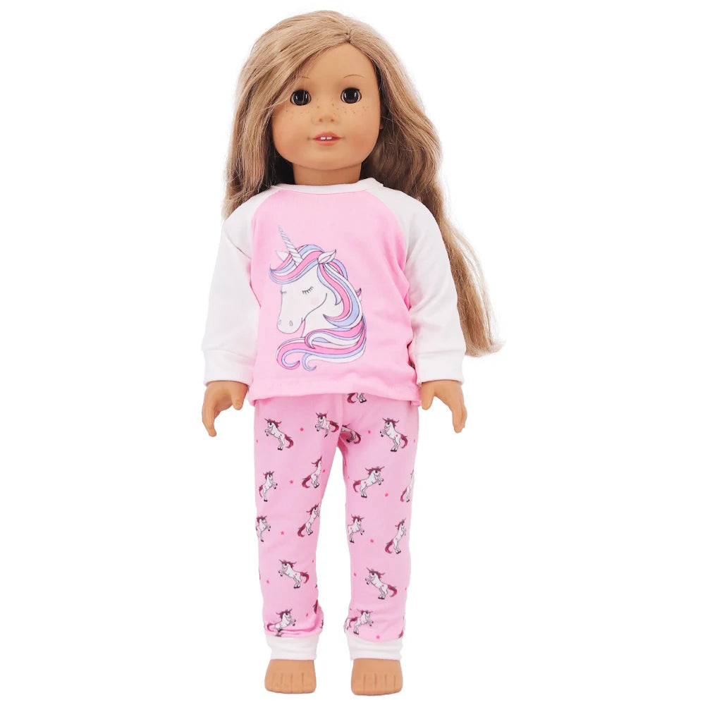 Doll Clothes Multi-Style Daily Set – Pajamas & Home Wear for 43cm Born Baby Dolls & 18-Inch American Dolls, Our Generation Toy Gift