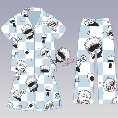 Jujutsu Kaisen Gojo Satoru Anime Pajamas Set – Cute Spring & Summer Couples Homewear, Birthday Gift