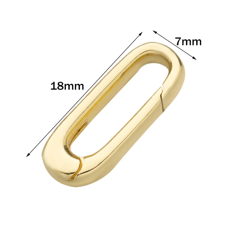 2PCS Gold Filled Oval Clasp - 14K/18K Spring Connector Carabiner for DIY Jewelry Necklace & Bracelet Making