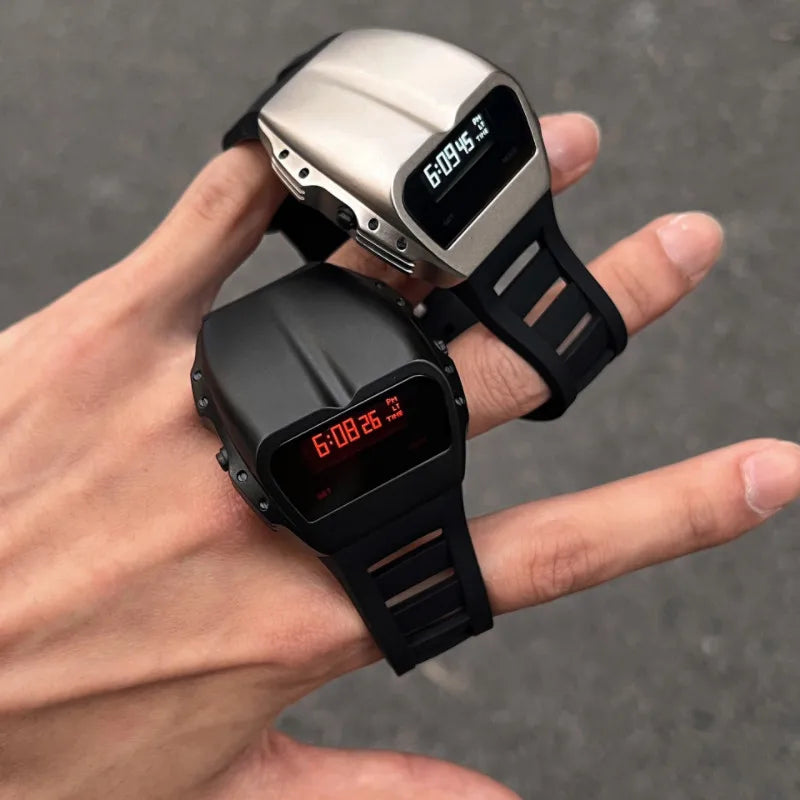 Men’s Retro Digital Watch - Waterproof Electronic Wristwatch with Vintage Style
