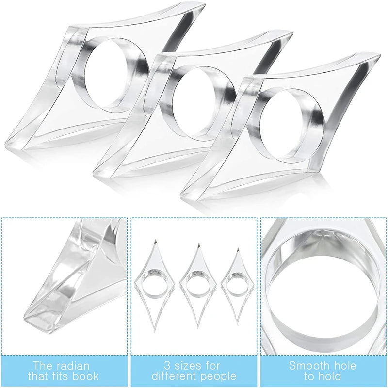 Multi-Function Acrylic Thumb Book Holder – Convenient Page Support & Bookmark for School & Office