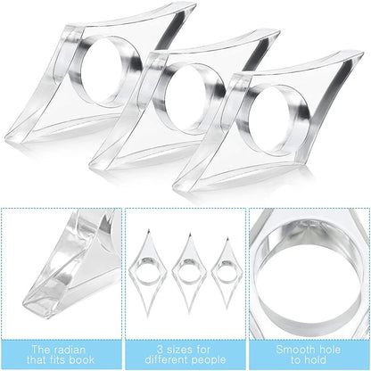 Multi-Function Acrylic Thumb Book Holder – Convenient Page Support & Bookmark for School & Office