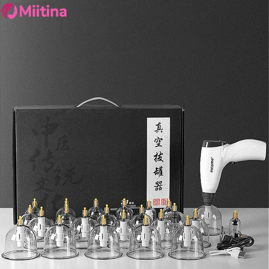 Electric Cupping Machine – Household Vacuum Cupping Set with Easy Suction Gas Tank