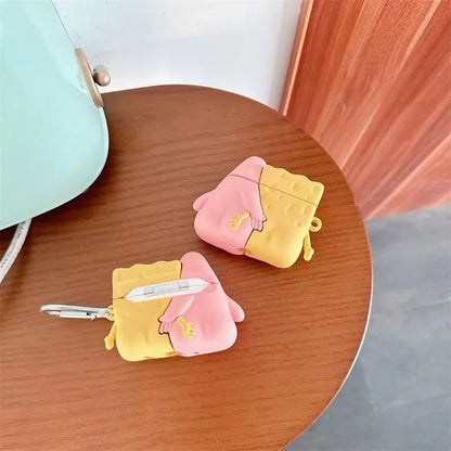 Cute Cartoon AirPods Case - Couple Design Protective Cover with Charm & Hook