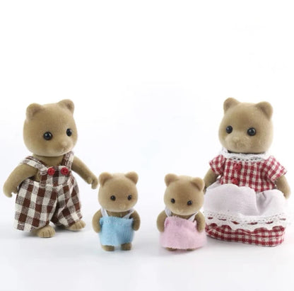 Simulation Forest Rabbit Family Playset – Mini DIY Rabbit & Bear Figure Toys for Kids Gifts