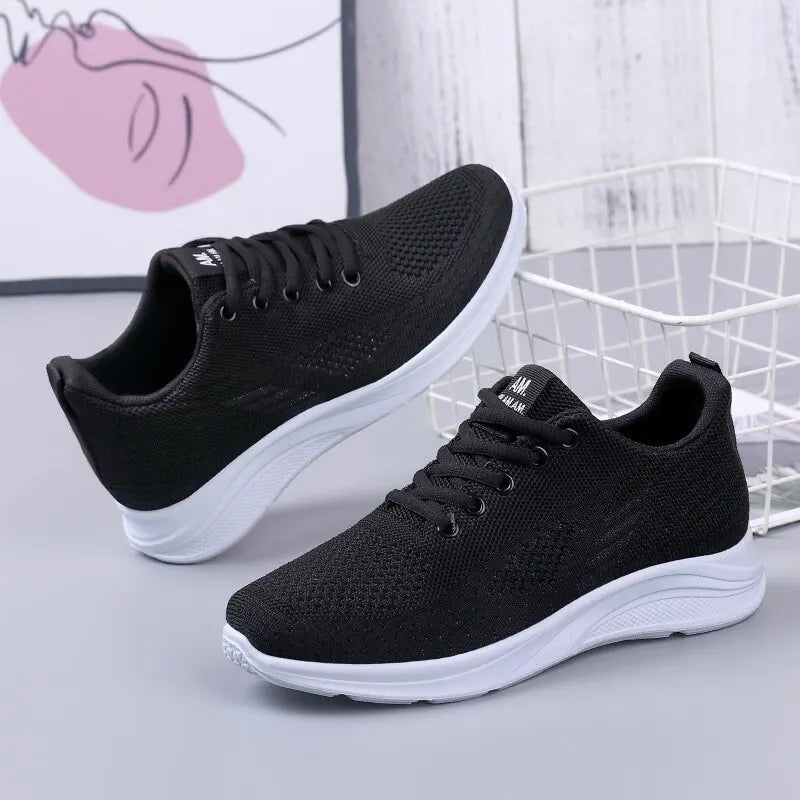 Spring New Women's Lightweight Mesh Running Shoes, Soft Sole Sport Casual Sneakers