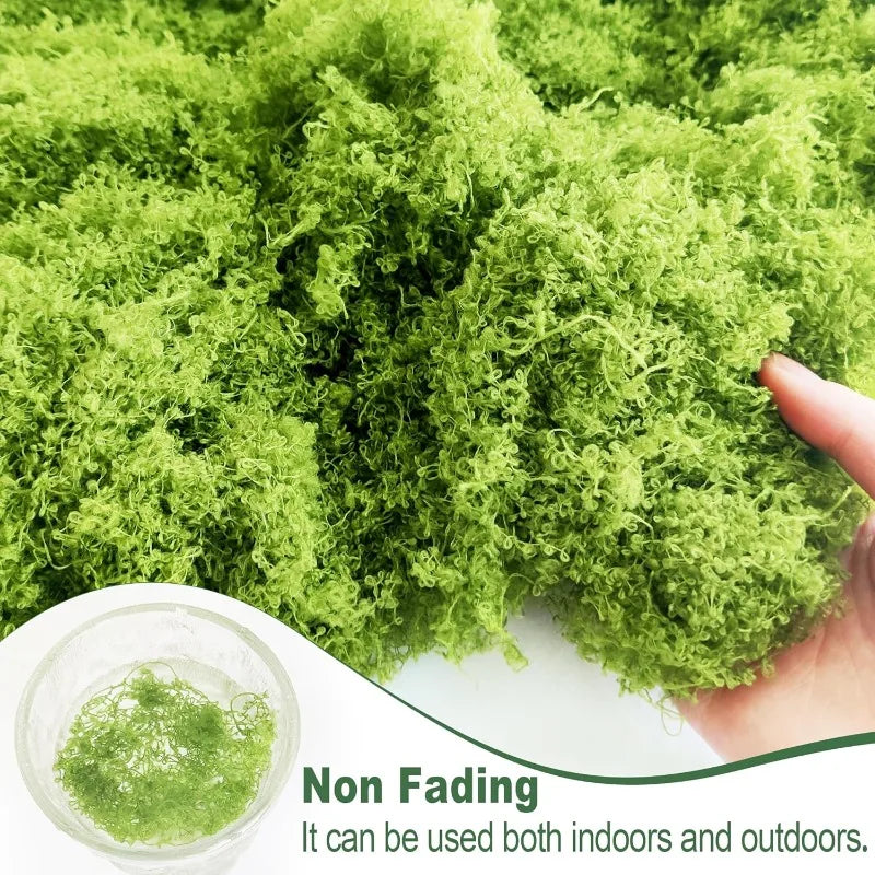 Artificial Green Moss Plants - Realistic Faux Moss Grass for Home, Garden Decor & DIY Crafts