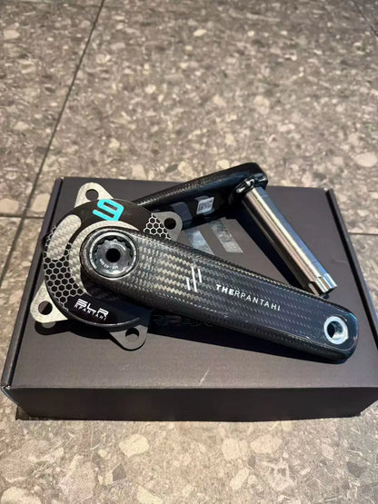 Road Bike Carbon Fiber Crankset - 165/167.5/170/172.5mm BCD 110mm Titanium Alloy 24mm Axis for Shimano Folding Bikes