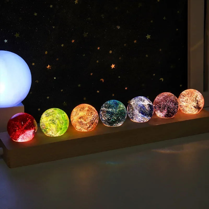 Fantasy Colorful Glass Star Ball – Luminous Planet Astronomy Model, Cosmic Home Decoration, Perfect Xmas Gift