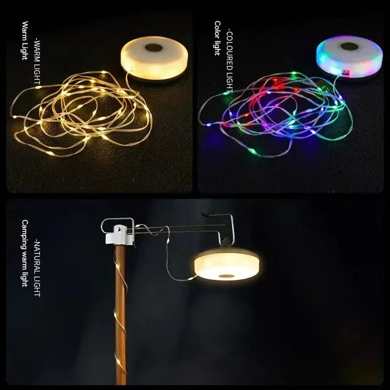 4-in-1 LED Camping Lamp Strip – 10M Waterproof Light Belt for Tent, Room & Outdoor Garden Decoration