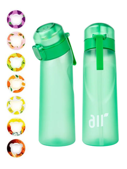 Portable Air Water Bottle with Straw – Leak-Proof Transparent Bottle with 1 Random Flavor Pod for Outdoor Sports
